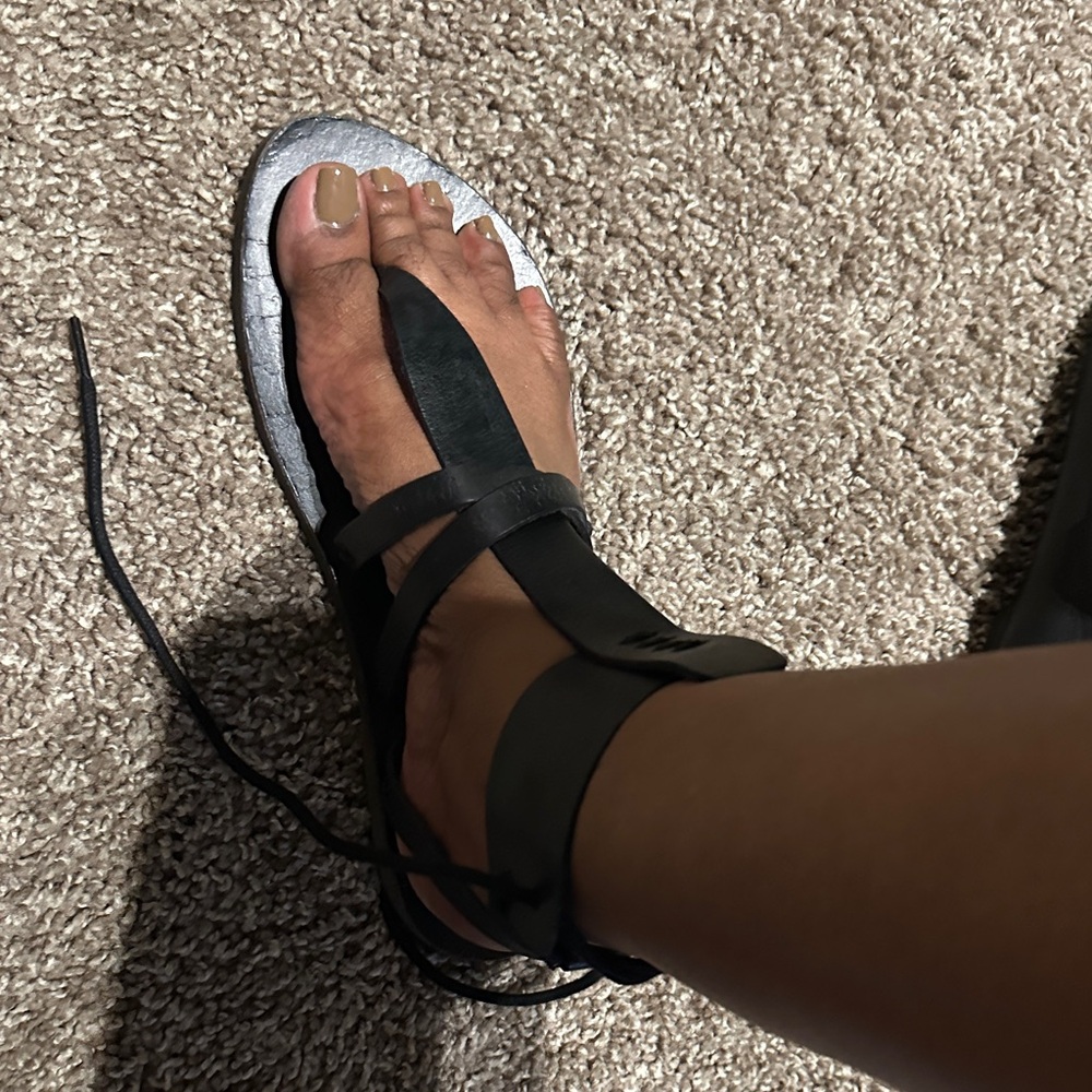 Free People Black Strappy Sandals